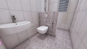 Bathroom in 3 BHK Apartment at Goel Ganga Altus, Kharadi – for Rent