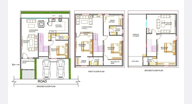 Floor Plan, janapriya-west-city 4 Bedroom 3300 Sq.Ft. Villa In Miyapur Hyderabad 10496579