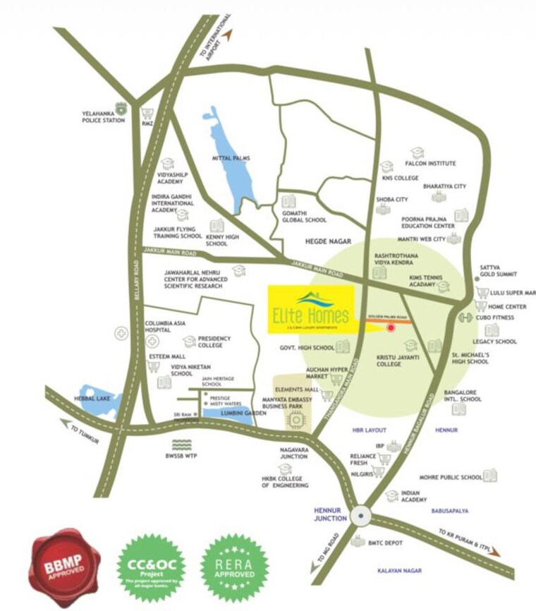 Map Location, aadhava-elite-homes 2 Bedroom 1230 Sq.Ft. Apartment In Narayanapura Bangalore 10498100