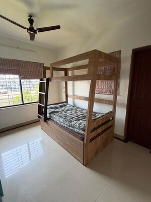 Bedroom in 3 BHK Apartment at RK Lunkad Nisarg Nirmiti, Pimple Saudagar – for Rent