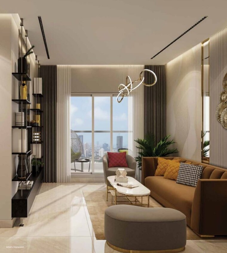 Living Room, dosti-eden 3 Bedroom 1039 Sq.Ft. Apartment In Brahmand Thane 10498677