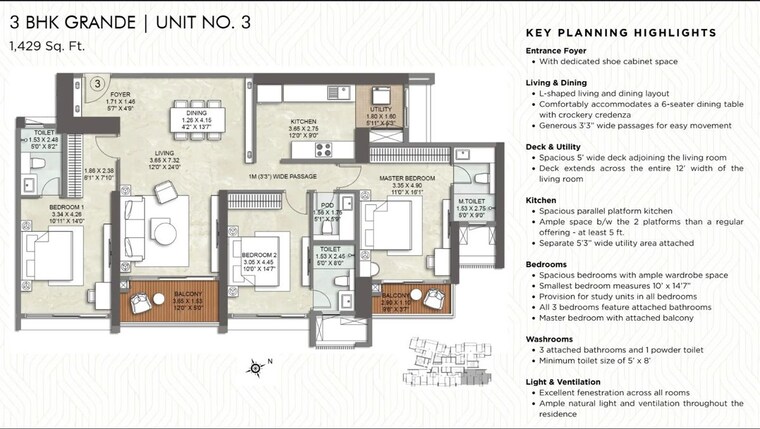 Floor Plan, kalpataru-parkcity-estella 4 Bedroom 2030 Sq.Ft. Builder Floor In Kolshet Road Thane 10499131