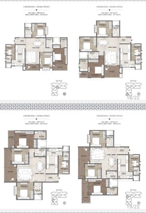 Floor Plan in 3 BHK Apartment at Vaswani Starlight, Pattandur Agrahara – for Sale
