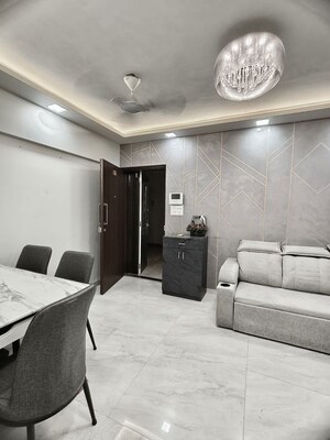 Living Room in 1 BHK Apartment at Rizvi Cedar, Malad East – for Rent