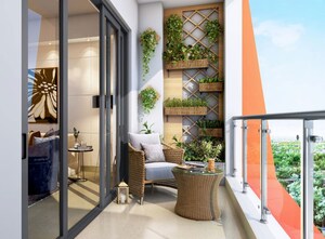 Balcony in 3 BHK Apartment at Puravankara Purva Atmosphere, Thanisandra Main Road – for Sale
