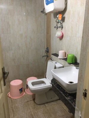Bathroom in 3 BHK Apartment at Omaxe Residency, Gomti Nagar – for Rent