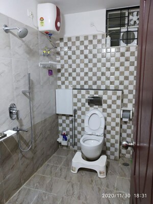 Bathroom in 4 BHK Apartment at Brigade Caladium, Hebbal – for Rent