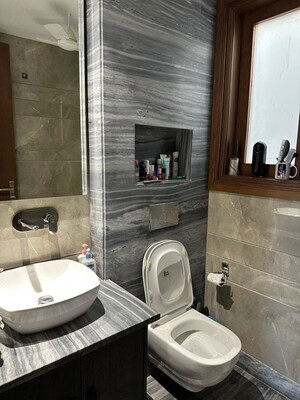 Bathroom in 3 BHK Apartment at Shivalik Colony – for Rent