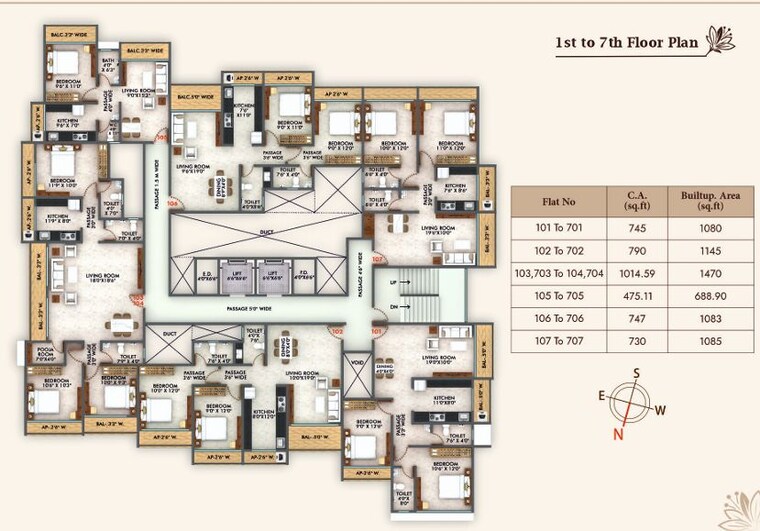 Floor Plan, saraswat colony 2 Bedroom 745 Sq.Ft. Apartment In Saraswat Colony Thane 10504692