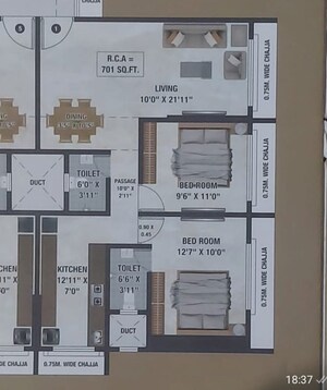 Floor Plan in 2 BHK Apartment at DGS Sheetal Ekta, Malad East – for Rent