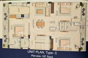 Floor Plan in 3 BHK Builder Floor at Lion Green Valley, Sohna Sector 35 – for Sale