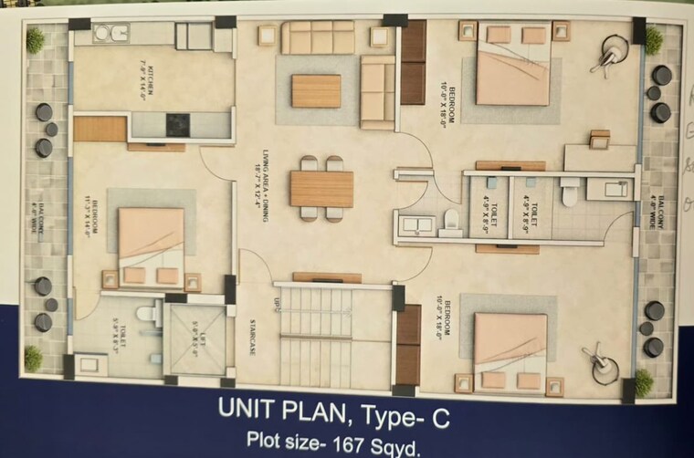 Floor Plan, lion-green-valley 3 Bedroom 1200 Sq.Ft. Builder Floor In Sohna Sector 35 Gurgaon 10505520