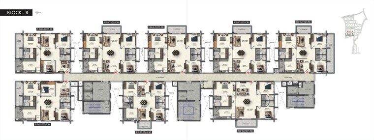 Floor Plan, kokapet 3.5 Bedroom 2615 Sq.Ft. Apartment In Kokapet Hyderabad 10506199