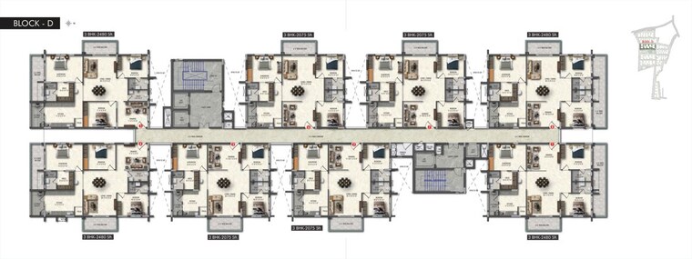 Floor Plan, kokapet 3.5 Bedroom 2615 Sq.Ft. Apartment In Kokapet Hyderabad 10506199