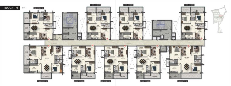 Floor Plan, kokapet 3.5 Bedroom 2615 Sq.Ft. Apartment In Kokapet Hyderabad 10506199