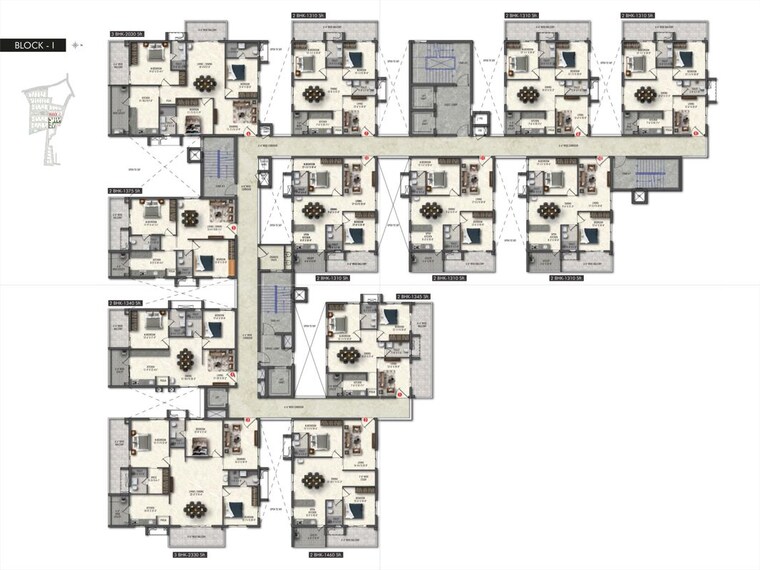 Floor Plan, kokapet 3.5 Bedroom 2615 Sq.Ft. Apartment In Kokapet Hyderabad 10506199