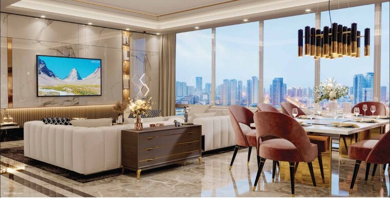 Living Room, silver-33-west 4 Bedroom 1435 Sq.Ft. Apartment In Khar West Mumbai 10506257