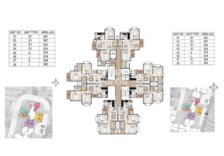 Floor Plan, prestige-primrose-hills 2 Bedroom 988 Sq.Ft. Apartment In Banashankari 6th Stage Bangalore 10506364