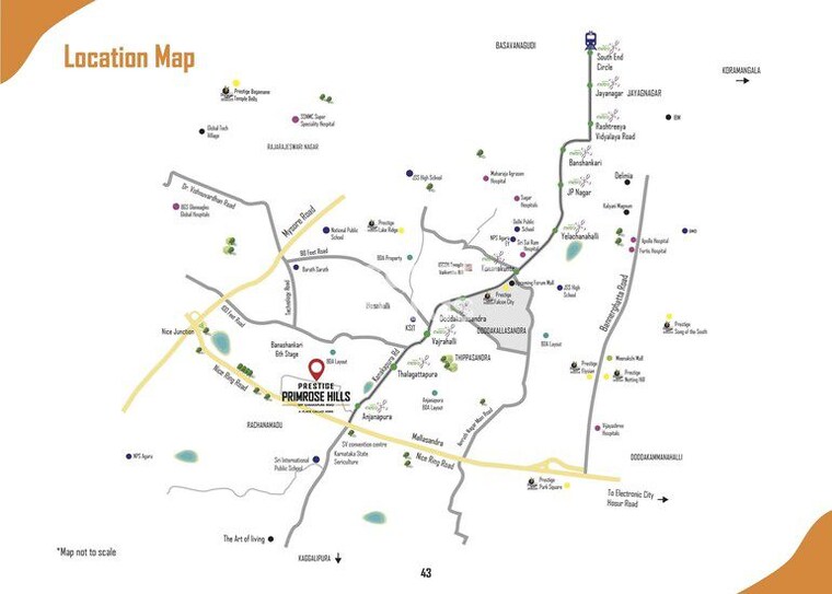 Map Location, prestige-primrose-hills 2 Bedroom 988 Sq.Ft. Apartment In Banashankari 6th Stage Bangalore 10506364