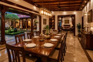 Dining area in 3 BHK Independent House at Punkunnam – for Sale
