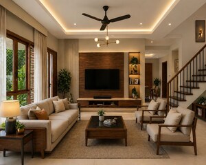 Living Room in 3 BHK Villa at Amala Nagar – for Sale