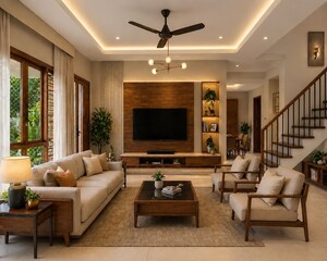 Living Room in 3 BHK Villa at Amala Nagar – for Sale