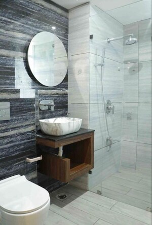 Bathroom in 4 BHK Builder Floor at Bhagirathi Puram – for Rent
