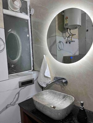Bathroom in 4 BHK Builder Floor at Bhagirathi Puram – for Rent