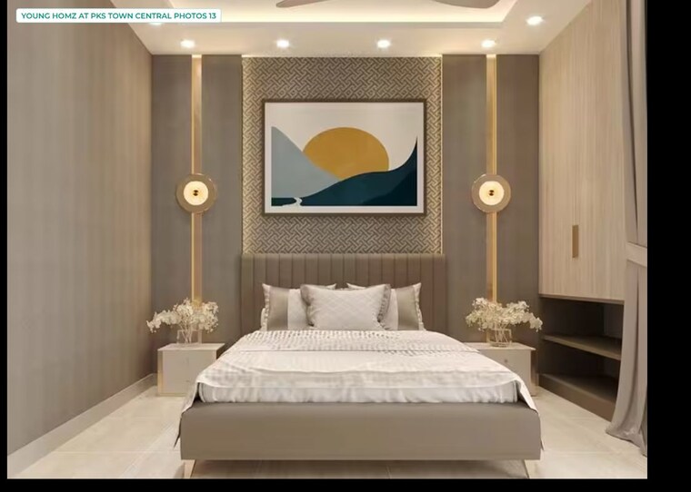 Bedroom, pks-town-central 1 RK 583 Sq.Ft. Apartment In Sector 16b Greater Noida Greater Noida 10506804