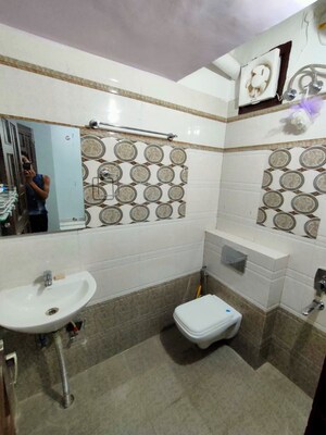 Bathroom in 1 BHK Builder Floor at Sushant Lok I – for Rent