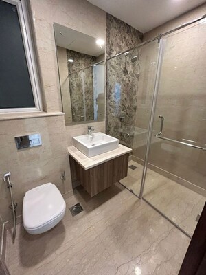 Bathroom in 3 BHK Builder Floor at Ambience Creacions, Sector 22 – for Rent