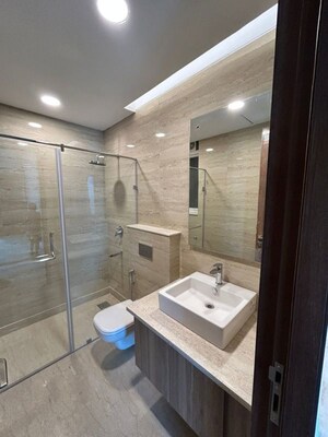 Bathroom in 2 BHK Builder Floor at Ambience Creacions, Sector 22 – for Rent