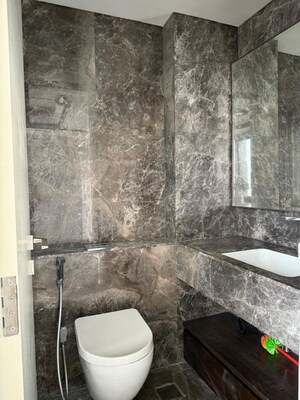 Bathroom in 3 BHK Apartment at Lodha Trump Tower, Worli – for Rent