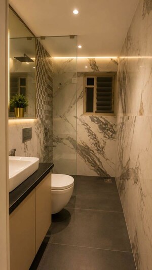 Bathroom in 3 BHK Apartment at Prabhadevi – for Sale