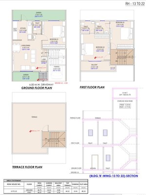 Floor Plan in 3 BHK Villa at Menlo Bougainvillea, Chakan – for Sale