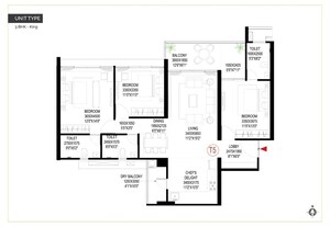 Floor Plan in 3 BHK Apartment at Goel Ganga Imperia, Nibm Annexe – for Sale