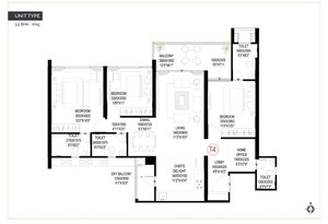 Floor Plan in 4 BHK Penthouse at Goel Ganga Imperia, Nibm Annexe – for Sale