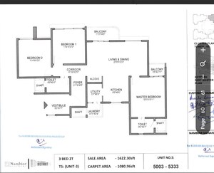 Floor Plan in 3 BHK Apartment at Nambiar District 25, Dommasandra – for Sale