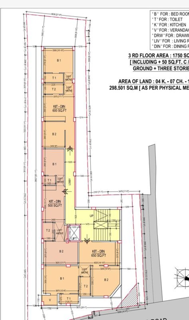 Floor Plan, alipore 2 Bedroom 780 Sq.Ft. Builder Floor In Alipore Kolkata 10510616