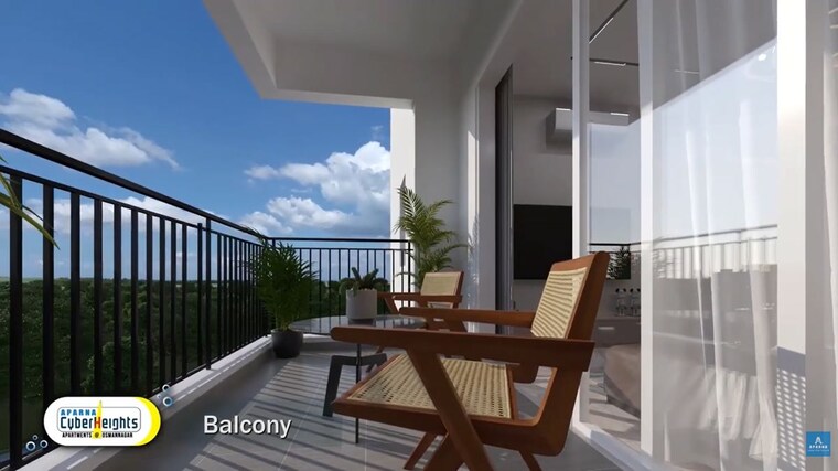 Balcony, aparna-cyber-heights 3 Bedroom 1836 Sq.Ft. Apartment In Osman Nagar Hyderabad 10510680
