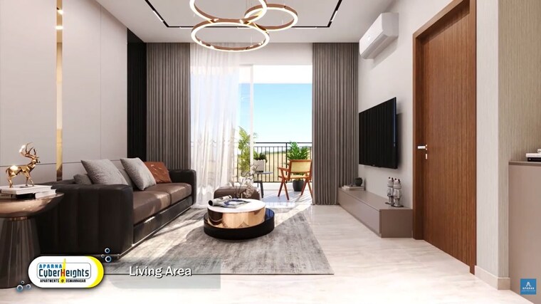 Living Room, aparna-cyber-heights 3 Bedroom 1836 Sq.Ft. Apartment In Osman Nagar Hyderabad 10510680