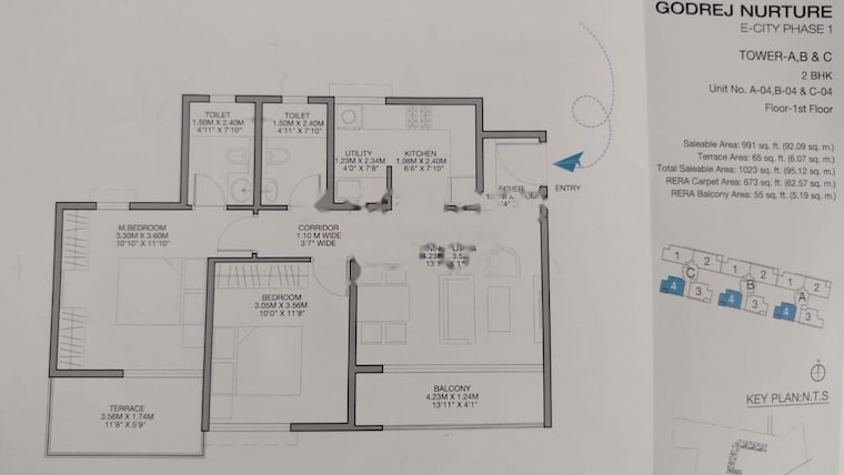 Floor Plan, godrej-nurture-electronic-city 2 Bedroom 1043 Sq.Ft. Apartment In Electronic City Phase I Bangalore 10511034