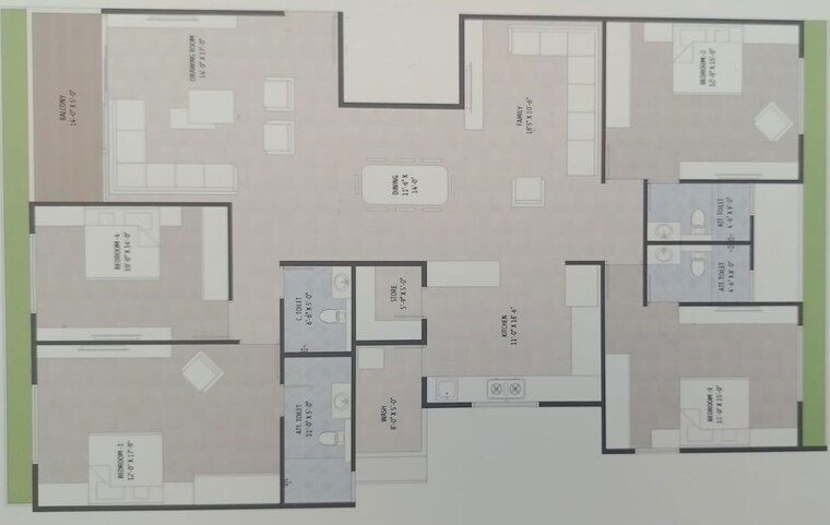 Floor Plan, elenza-gradient 4 Bedroom 7000 Sq.Ft. Penthouse In Shela Ahmedabad 10491066