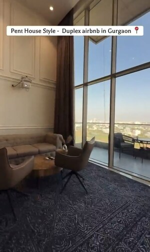 Living Room in Studio Apartment at M3M Corner Walk, Sector 74 – for Rent