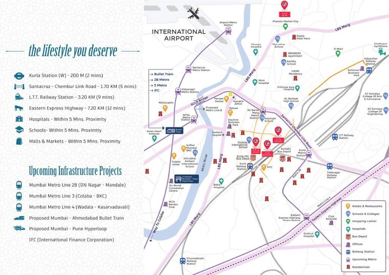 Map Location, aims-dar-us-salam  3501 Sq.Ft. Apartment In Kurla West Mumbai 10513019