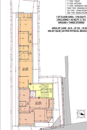 Floor Plan in 3 BHK Builder Floor at Alipore – for Sale