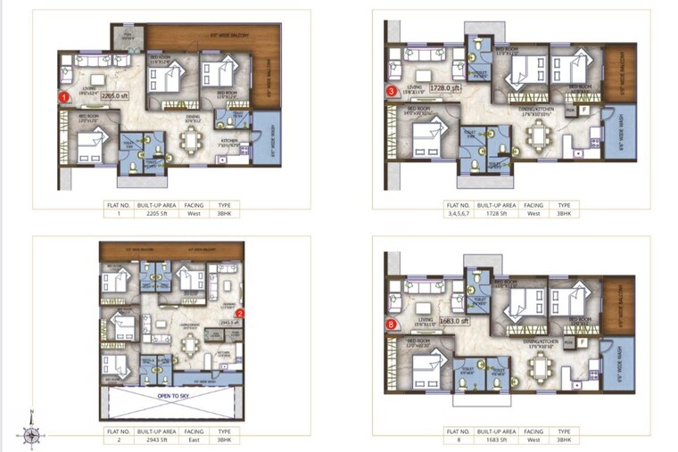 Floor Plan, eapl-sri-tirumala-fortune 3 Bedroom 1683 Sq.Ft. Apartment In Tukkuguda Hyderabad 10513836
