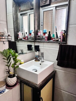 Bathroom in 2 BHK Apartment at Maharaja Retreat CHS, Goregaon East – for Rent