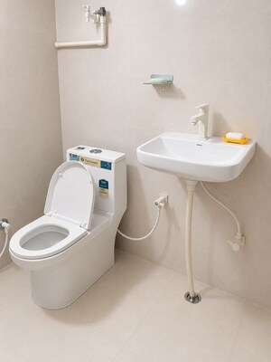 Bathroom in 1 RK Apartment at Friends Colony – for Rent