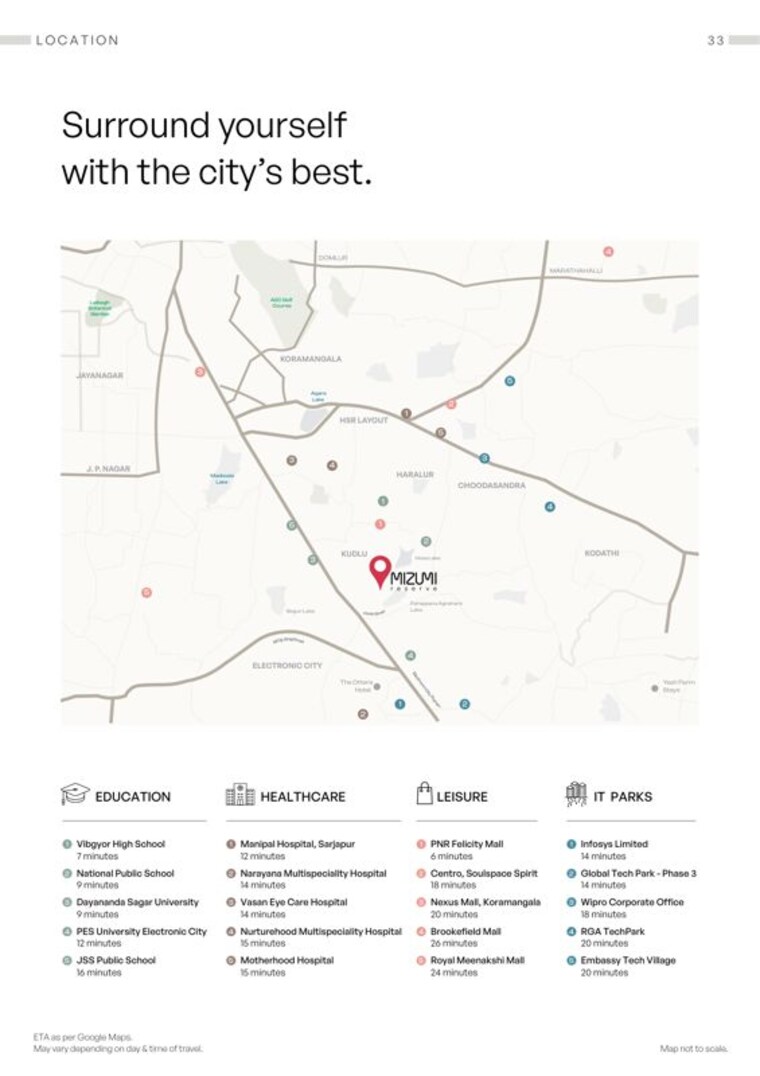 Map Location, assetz-mizumi-reserve 3 Bedroom 1901 Sq.Ft. Apartment In Kudlu Bangalore 10497908